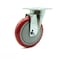 Service Caster Universal Kitchen Caster - 5" Red Poly Wheel - Swivel SCC-20S514-PPUB-RED-TPU1 - alternate 1